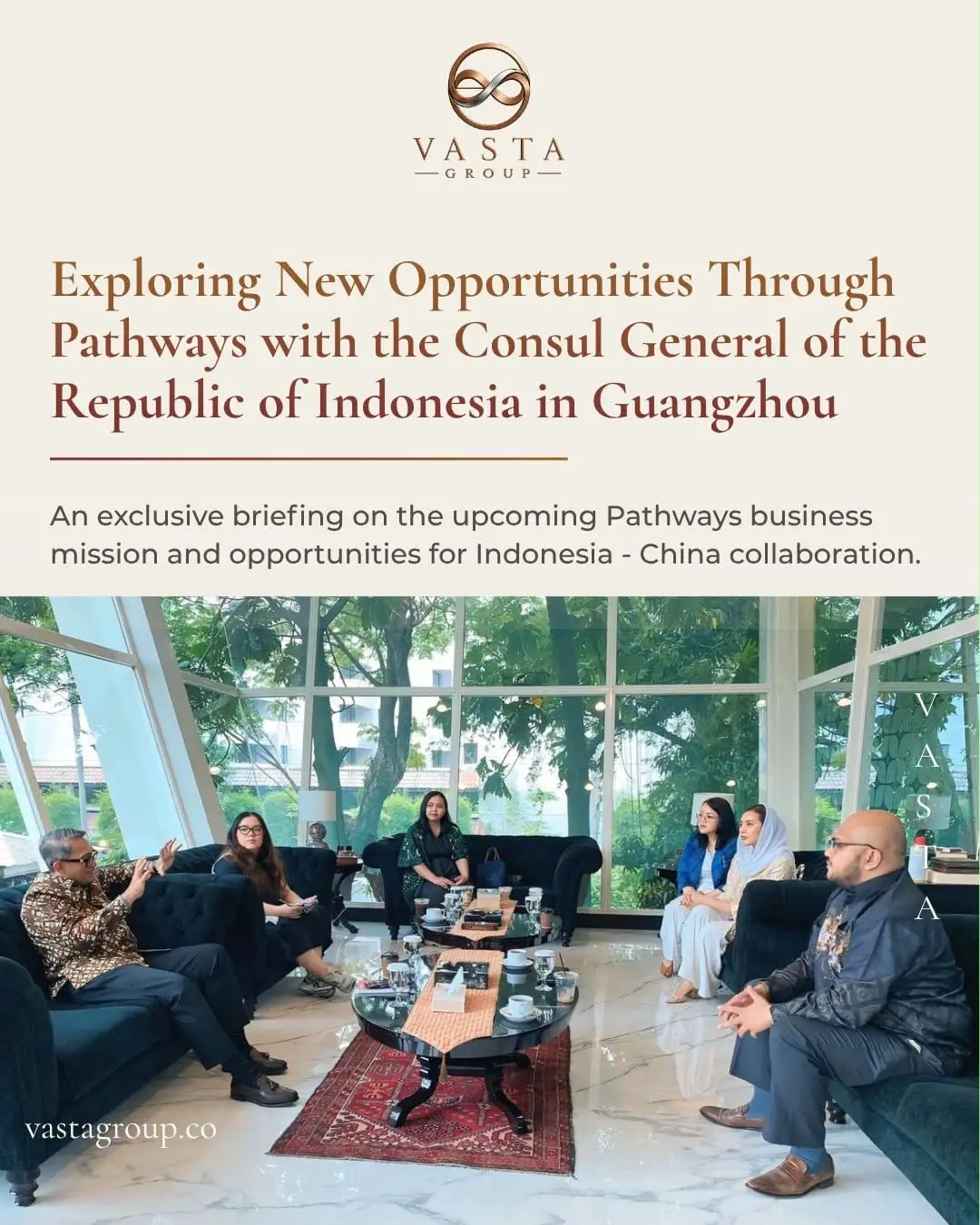 We recently met with the newly appointed Consul General of the Republic of Indonesia in Guangzhou to discuss Pathways, our upcoming business mission through Beijing, Guangzhou, and Shenzhen.